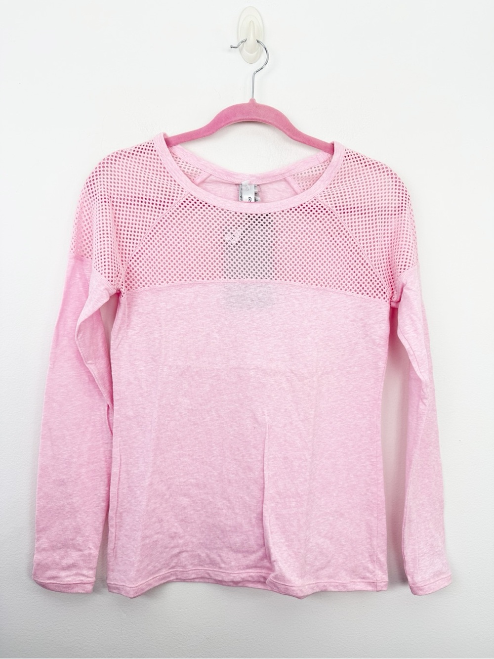 Lorna Jane Valley Long Sleeve Top Romance Pink Marl Size XS NWT